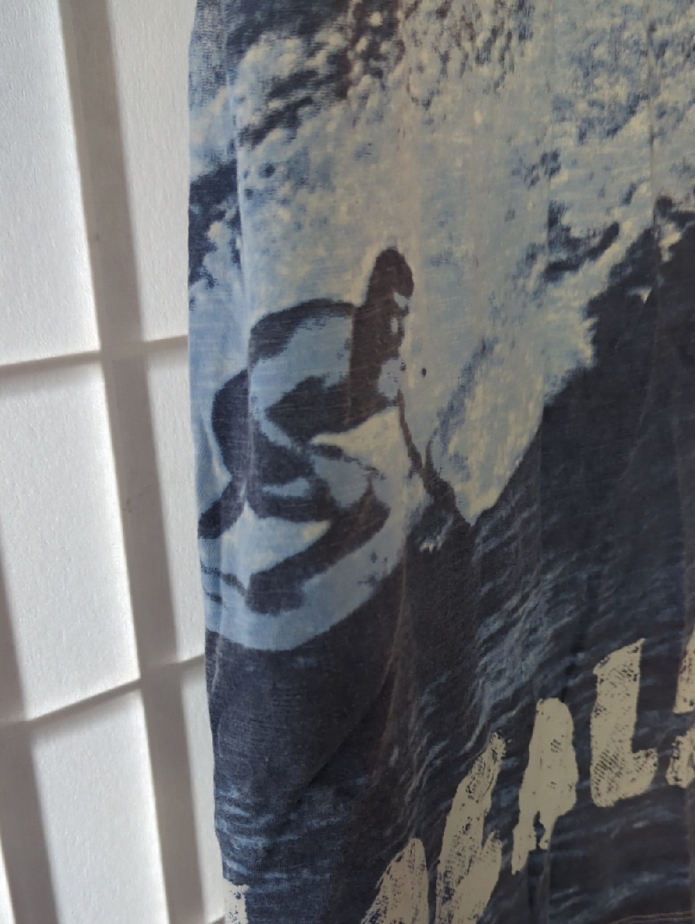 Magnolia Pearl Locals Only White Crewneck Tee with Subtle Pale Blue Trim - Picture 6 of 9